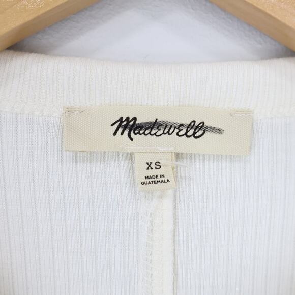 Madewell Drapey Rib Long Sleeve Tee Winter White Size XS NWT - Picture 4 of 8